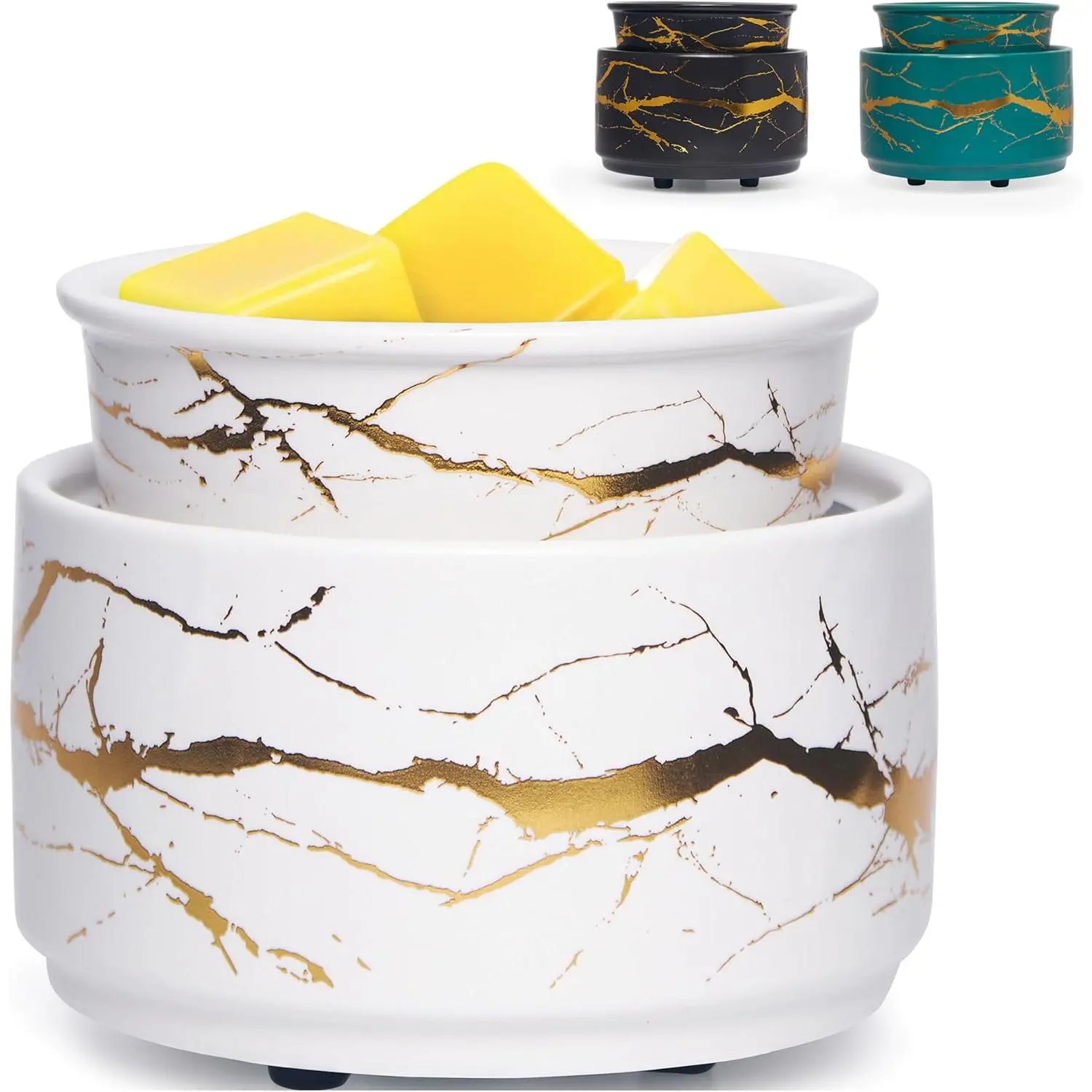 Wax Melt Warmer Ceramic 3-in-1 Oil Burner Electric Candle Wax Warmer Burner Melter  Warmer for Scented Waxs Home Office Bedroom   & Decor