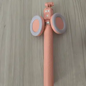 Dual Lights 1.7m Stand Tripod Integrated Selfie Stick with Bluetooth Remote Control and Self-Timer - Black and Pink - Cellphone, Smartphone