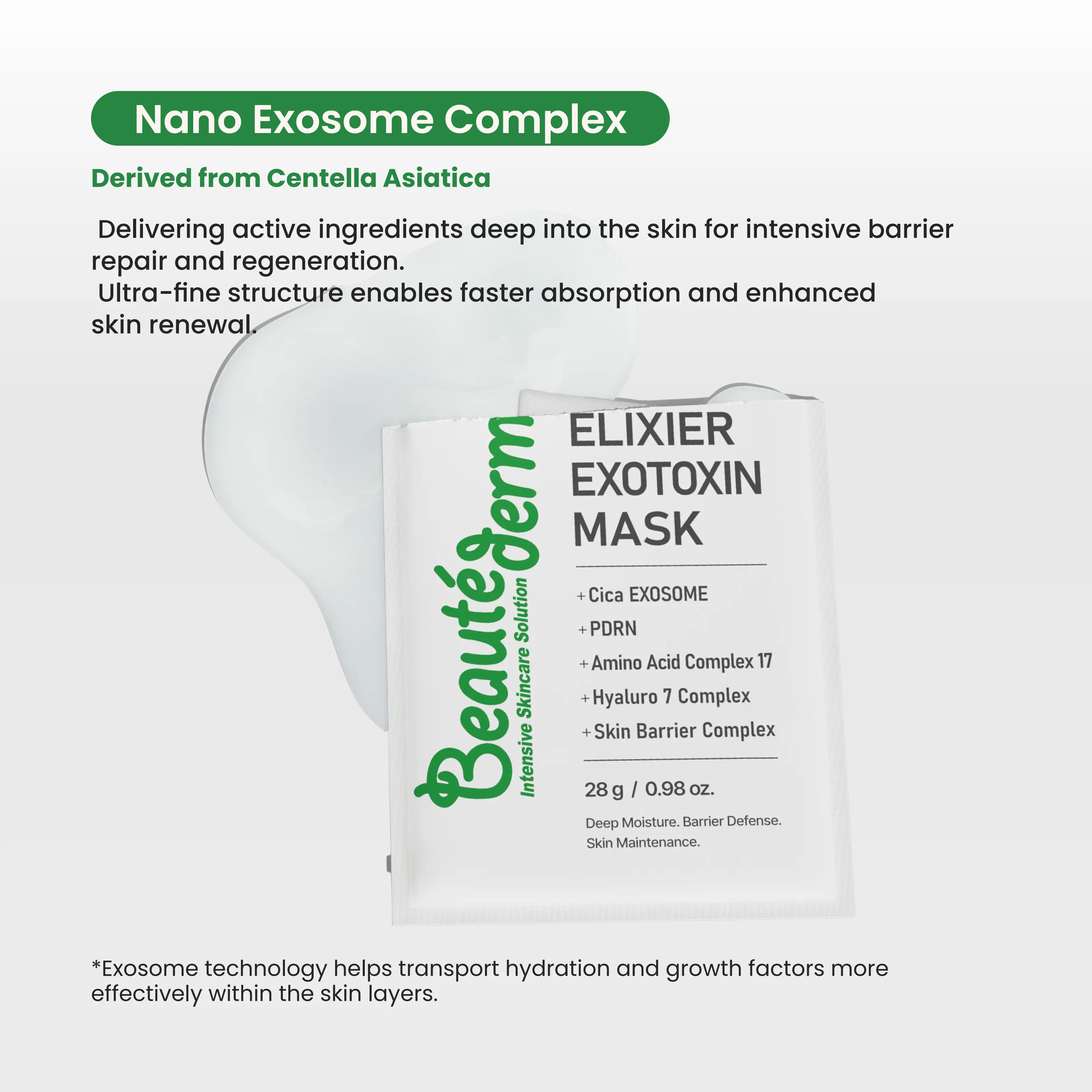 Beauté Derm] Elixier Exotoxin Mask 28ml with Squalane Exosomes