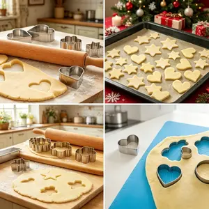 30Pcs Mini Cookie Cutter Set with Storage Box, Small Stainless Steel Molds for Biscuits, Fruits, Vegetables & Polymer Clay, Cute Geometric Shapes Baking Molds for Kids DIY Baking & Craft Projects