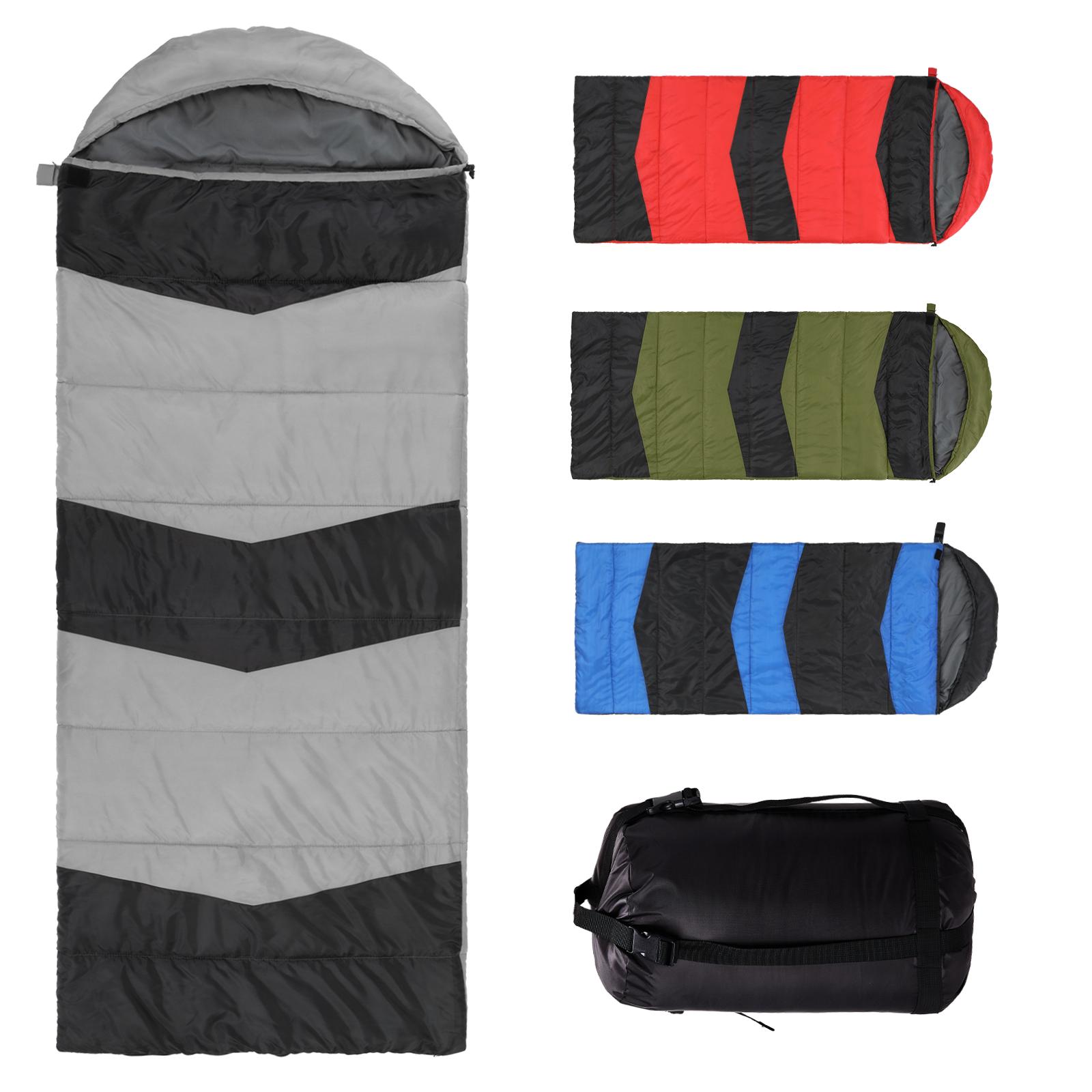 Rectangular Heated Sleeping Bag, Lightweight Sleeping Bag with Multi USB Powered Heating Pads, Waterproof Compact Envelope Sleeping Bag for Backpacking Hiking, Gray