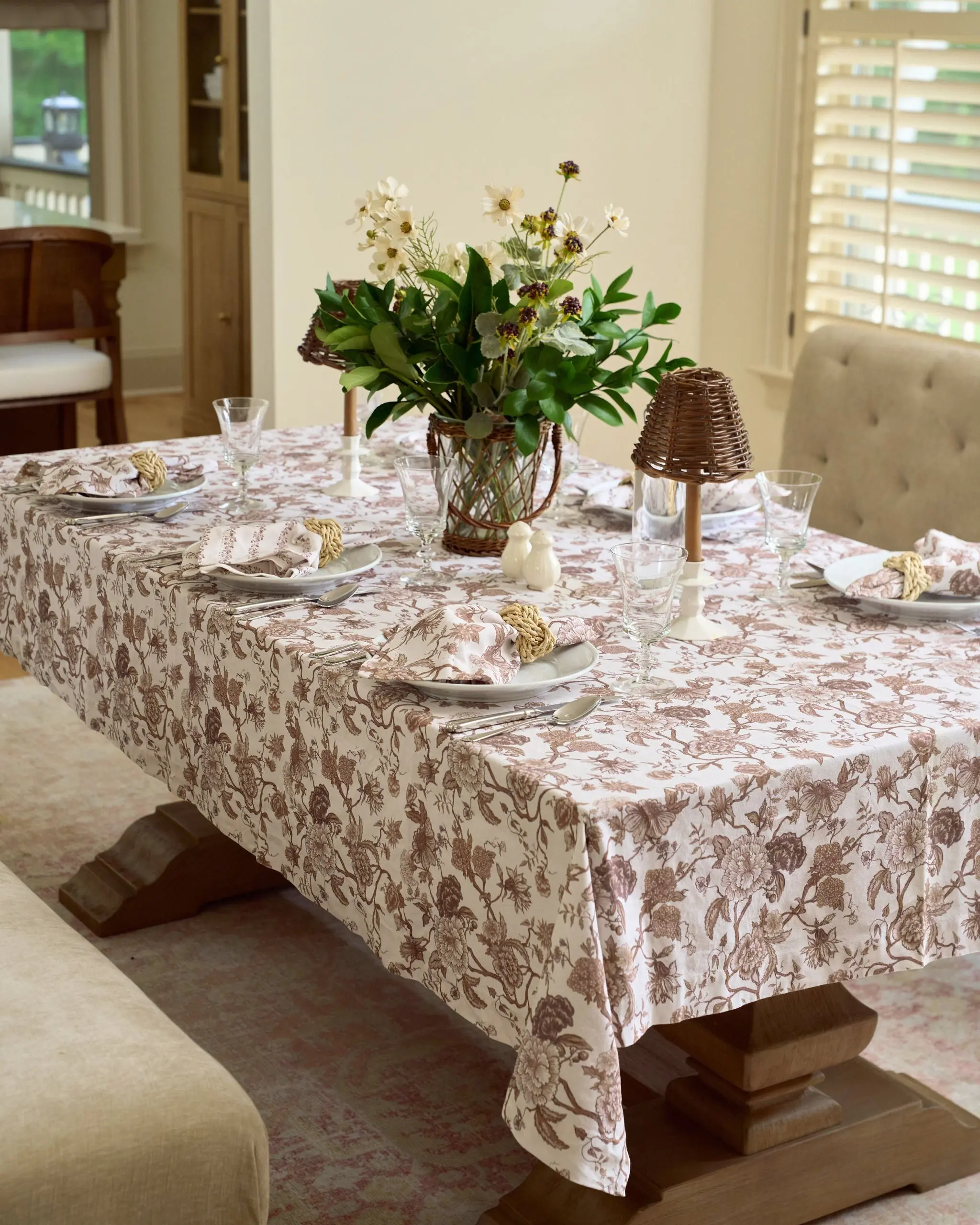 Florence Chestnut Cotton Tablecloth Florence Chestnut Cotton Tablecloth