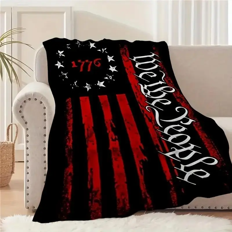 A black and red flag print, flannel Throw Blanket, Soft lightweight blanket, suitable for home, bedroom, sofa, travel, high-end gifts, Ultra-light, soft, warm suede cover blanket, 100% polyester material, no pilling and no fading