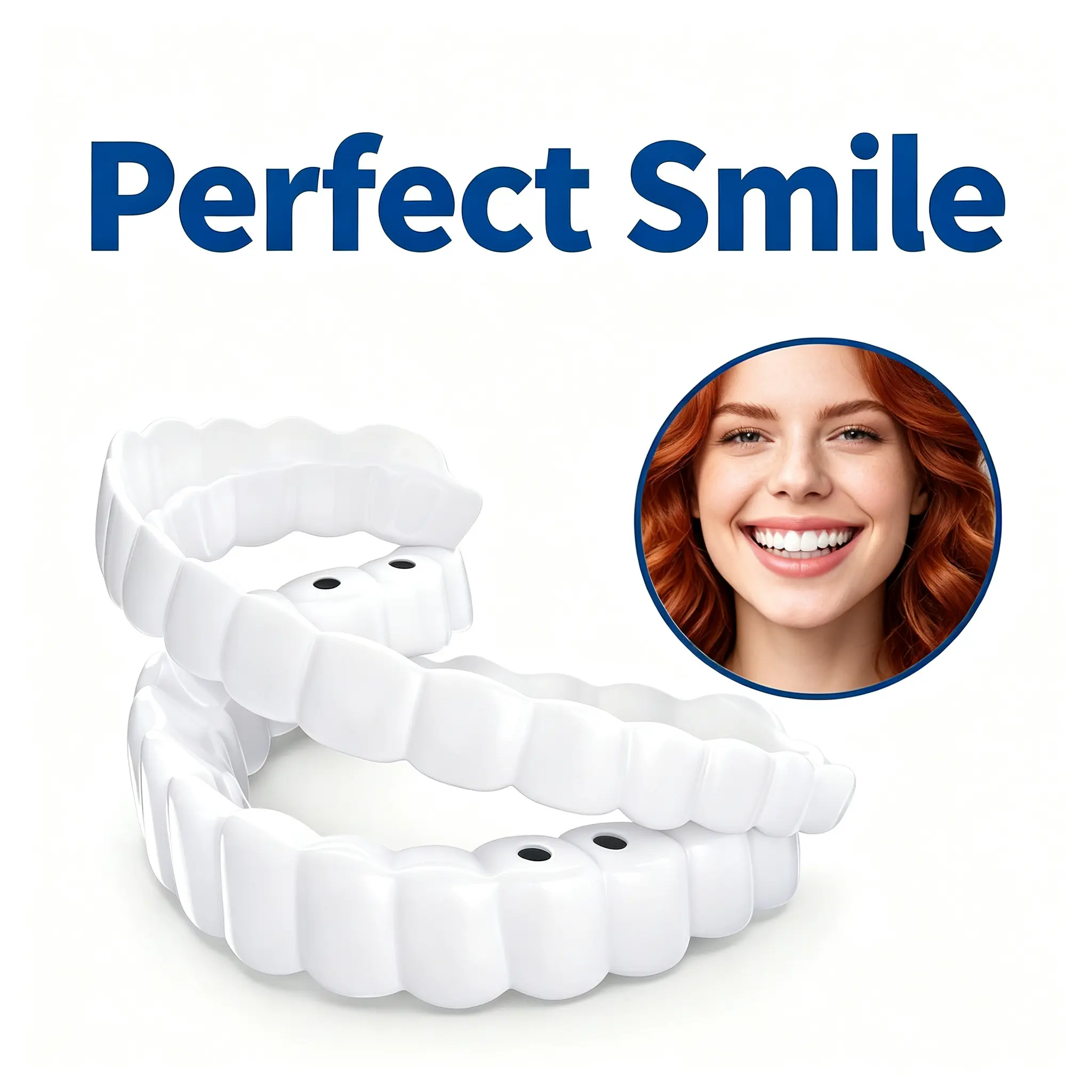 [3 Pairs] Quick 1-Minute Teeth Whitening: Painless Clip-onTeeth Whitening Strips for an Instant Perfect Smile,Temporary Dentures for Instant Confidence