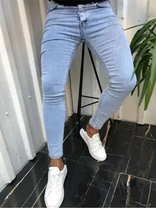 Men Stylish Simple Style Black Slim fit Pencil Jeans Male High Quality Casual Jogging Denim Pants For Men Trousers