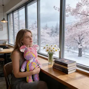 Creamy Fluid Teddy Bear 3D Puzzle Building Block Ornament, Home Office Bookshelf Decor, Party Decoration, Ideal Gift for Holidays