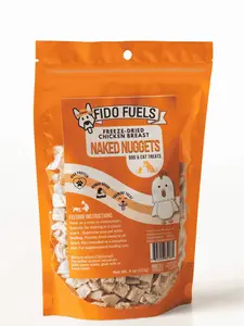 FIDO FUELS - Naked Nuggets Freeze Dried Chicken Breast Treats - 4 oz Bag of Single-Ingredient USA Treats for Dogs - Nutrient-Dense & Organ-Rich - Safe for All Breeds & Ages - Meal Topper or Training Reward