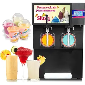 Kolice Commercial Heavy Duty 2 * 14L Margarita Cocktail Slushy Machine, Milkshake& Margarita Maker for Alcohol, Martini Margarita Smoothie Drinks, Iced Beer, Bubble Tea Frozen Drinks