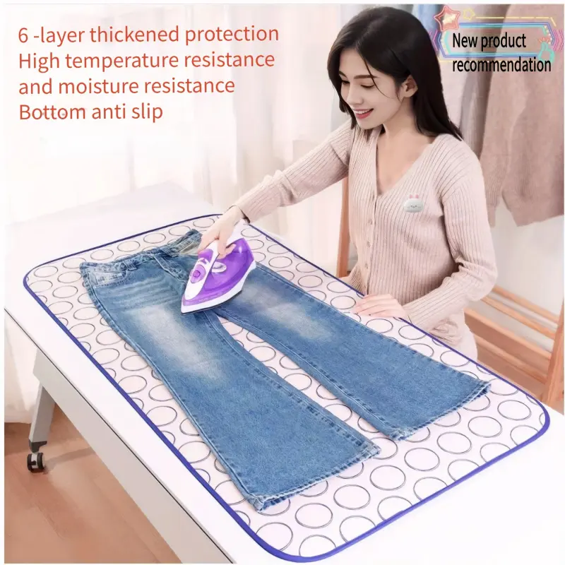 Portable high-temperature heat-resistant ironing pad - Foldable, waterproof, and insulated, suitable for travel/home use Laundry Room