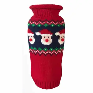 Dallas Dogs Santa Faces Sweater – Festive Fair Isle for Small Dogs