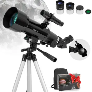 70400 Astronomical Refractor Telescope, 70mm Aperture, with Bracket and Storage Bag, suitable for astronomical observation, outdoor observation. Sturdy Durable Telescopic