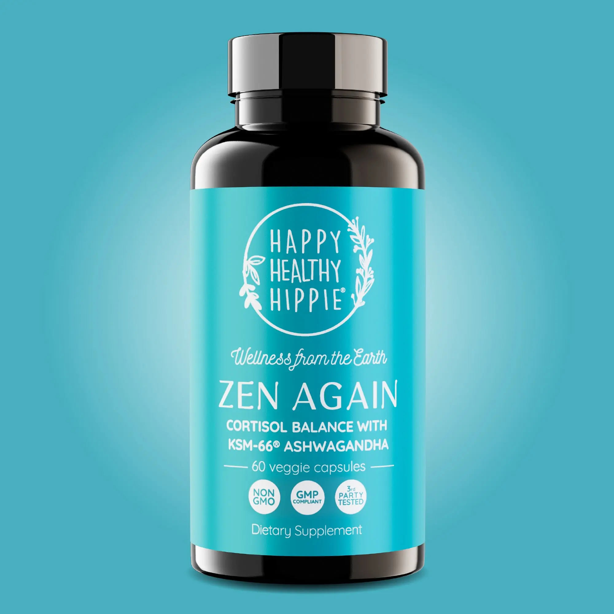 Zen Again Cortisol Manager for Women & Men with KSM-66 Ashwagandha for Stress Relief plus L-Theanine, Magnesium Glycinate and Rhodiola, 60 Vegan Capsules