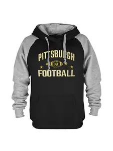 Men's PITTSBURGH Football Hooded Sweatshirt, Casual Fashion Letter Embroidery Hoodies, Thick Fabric, Loose Fit, Fall & Winter, Unisex Streetwear