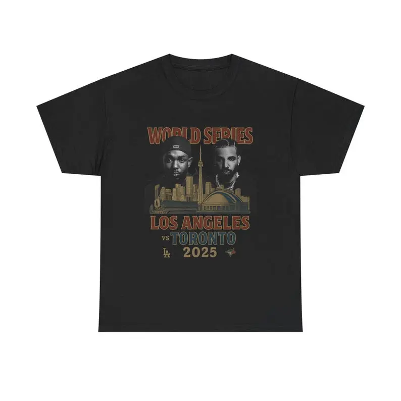 World Series 2025 T-Shirt - Los Angeles vs Toronto Graphic Tee - Drake vs Kendrick - Retro Baseball Streetwear