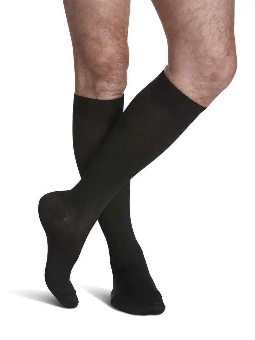 Sigvaris: Midtown Microfiber Socks 15-20mmhg Color: Black Size: Small Long