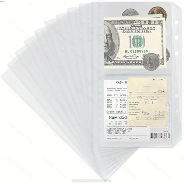 Clear Zipper Document Sleeves, 10 Pieces