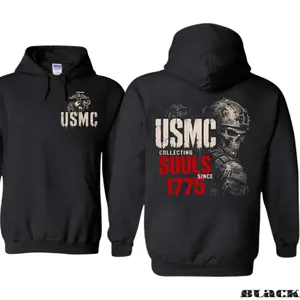 USMC Collecting Souls Since 1775 Warrior Spirit Military Hoodie