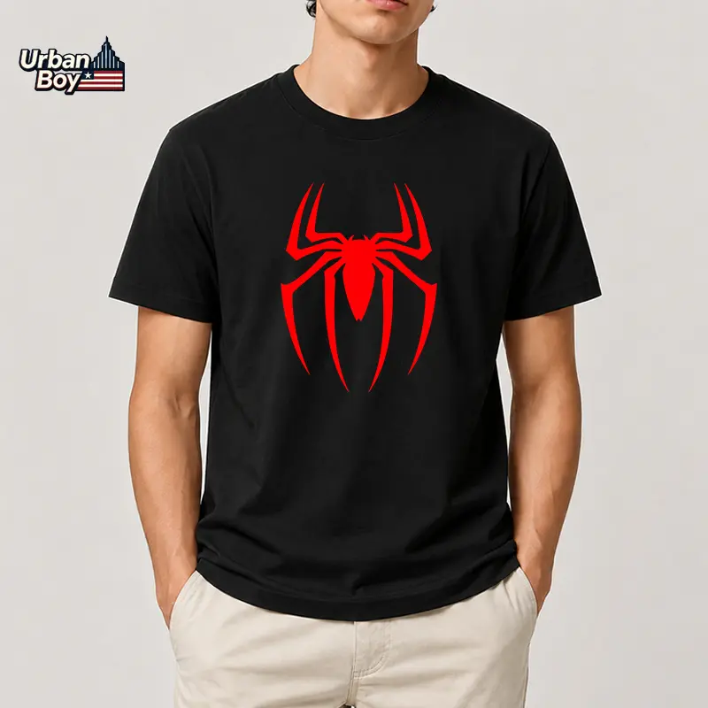 100% Cotton Unisex Red Spider Graphic T-Shirt | Casual Short Sleeve Everyday Tee | Trendy Gift for Men and Women backtoschool