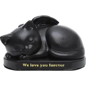 Pet Memorial Urn Box - Angel Wing Cremation Keepsake for Dog & Cat Ashes | Premium Wood & Velvet Lined | Cherish Your Beloved Companion's Memory