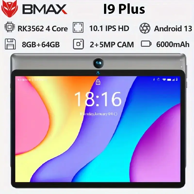 BMAX Tablet i9 PLUS 10.1 Inches 64G ROM 8G(4G+4G Expanded) RAM
