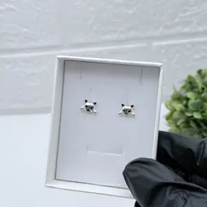 950 Silver Cat Earrings - Luxurious & Durable Cat Design Earrings for Casual & Formal Occasions