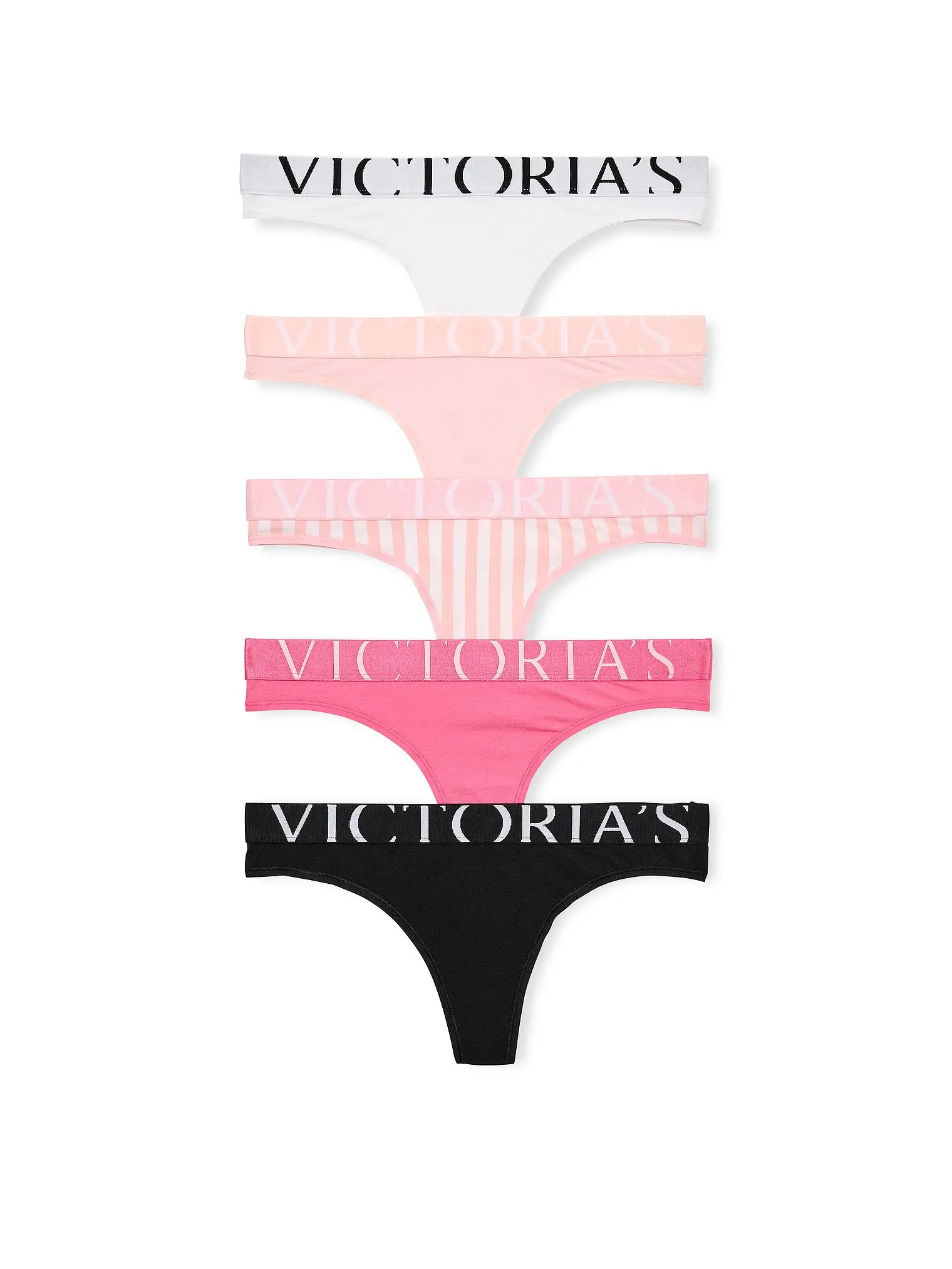 Victoria's Secret 5-Pack Exploded Logo Thong Panties