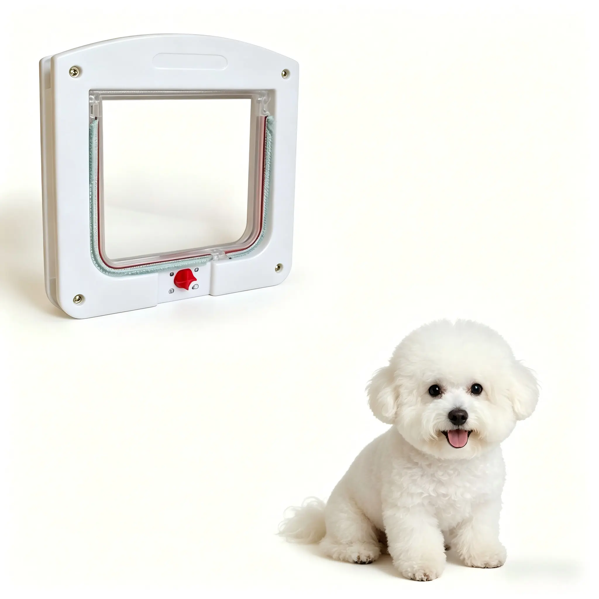 Smart Pet Door for Cats Dogs Two Way Controllable Cat Flap Indoor Outdoor Use Free Entry Exit Pet Supplies for Home