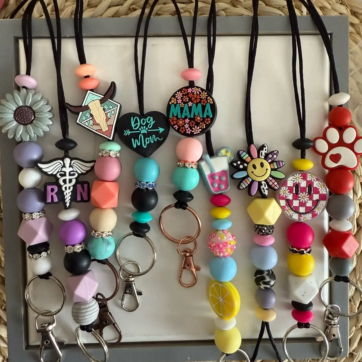 Silicone Bead Lanyard with Breakaway Clasp