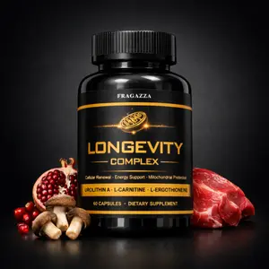 Fragazza Longevity Complex | Advanced Cellular Renewal Urolithin A Dietary Supplement for Adults 40+ | 60 Capsules