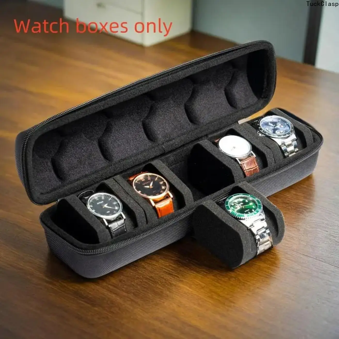 2026 New Watch Storage Box & 5-Slot Watch Travel Case with Soft Foam & Portable Watch Storage Display Box & Suitable for Men's & Women's Smart Watch Storage