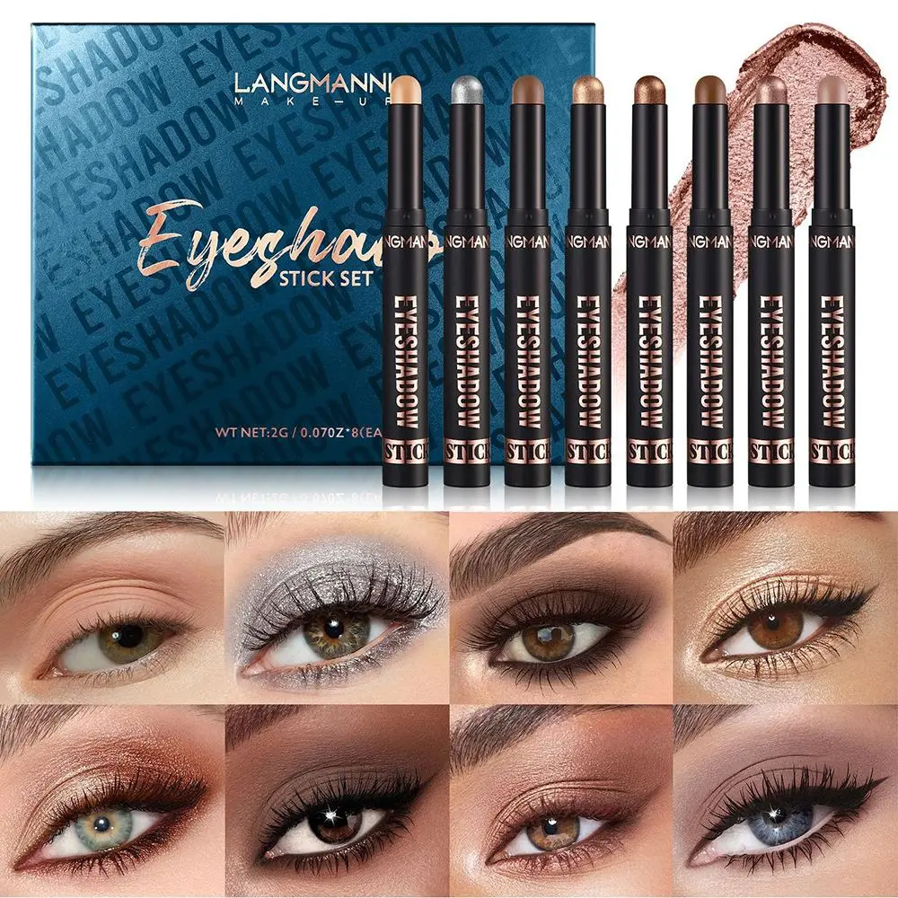 Eyeshadow Stick Set, Matte Professional Bright-Colored Contouring and Highlight Eyeshadow Stick, Cream Waterproof Long Lasting High Pigmented Eye Shadow.Cosmetic Smooth Makeup eyeshadow palette