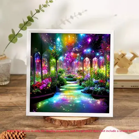 5D DIY Diamond Art Colorful Painting Kit, 1 Set Dreamy Flower Scenery Pattern DIY Diamond Art Colorful Painting without Frame, Handmade Art Crafts Handcraft for Home Decor, Diamond Painting Kits