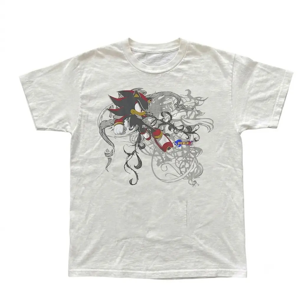 Shadow the Hedgehog Graphic T-Shirt, Retro Gaming Unisex Tee, Y2K Sonic Character Streetwear Menswear Womenswear Vintage 2000s Gamer Edgy Style