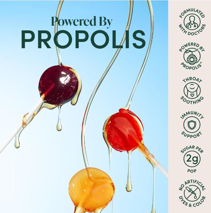 Kids Throat Soothing Lollipops -  Vitamin D & Honey, Under 2g Sugar, Clean Ingredients,15 ct