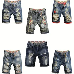 Distressed Ripped Denim Shorts Streetwear Y2K Oversized Vintage Viral Trend Streetwear Fashion Summer Street Outfit Casual Daily Outdoor Hip Hop Urban Style Men Unisex Trendy Loose Fit Bottom