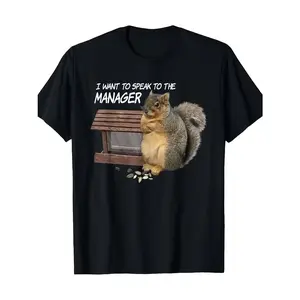 "I Want to Speak to the Manager" Karen Squirrel Graphic T-Shirt, Cotton Comfort Tee, Squirrel Lover Fashion Outfit, Casual Shirt, Ideal Quirky & Humor Gift for Him/Her