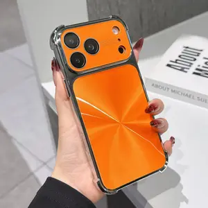 HISTORYOO CD-texture Laser Case for iPhone 17 Pro Max 16 15 14 13 Pro 17/16/15/14/13 Luxury Bling Electroplating Anti-Scratch Shockproof Fashion Metallic Case Full Camera Protection Integrated Lens Glass Protector Quad-corner Cushion Drop-proof Cover