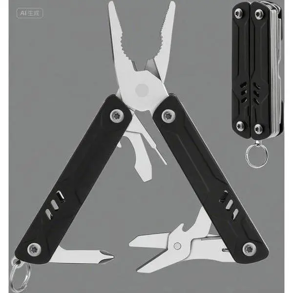 9-in-1 30Cr13 Stainless Steel Bladeless Mini Sailor Lite Keychain Multitool - 67.5±3g, Portable, Needle Nose Pliers, Scissors, Screwdrivers, Extractor, High Toughness, TSA Compliant, Boyfriend Gift, DIY Tool, Camping Gear