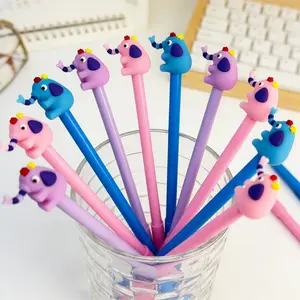 15/25pcs Creative and Lovely Elephant-themed Ballpoint Pens. Campus-designed Gel Pens in Multiple Elephant Series for the Back-to-School Season. Straight-barrel Gel Pens with Random Colors