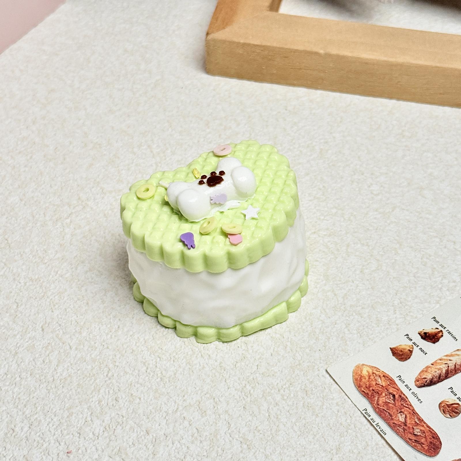 【Buy 3 get 1 free】Green Apple Puppy Heart Cookietaba squishy Food-Grade Silicone Slow-Rising Rebound Squishy Fidget Toys for Stress Relief - Soft Squeeze Toys with Thick Creamy Slime Texture, Handmade Non-Toxic Sensory Toys Rubber