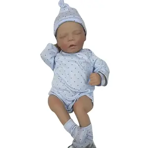 TopLink 46cm Full Soft Vinyl Reborn Baby Doll Boy 18inch Lifelike Newborn Doll with 3D Paint Skin Tone & Veins for Birthday Gift