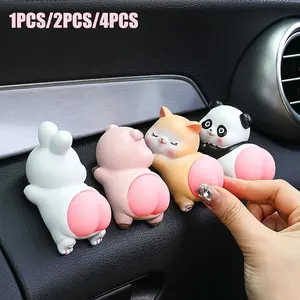 Car Dashboard Decoration Cute Cartoon Q-Style Plush Toy, Stress Relief Animal Ornament for Car Center Console, Trendy Automotive Accessory, Car Accessories