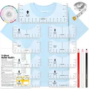 17 count Tshirt Ruler Guide for  Alignment,  Tshirt Ruler for Cricut Heat Press HTV  Center Designs, Craft Sewing Supplies and Accessories