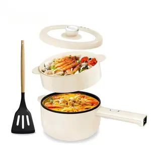 Dezin Multifunctional Portable Electric Hot Pot 2L with Power Adjustment, Non-Stick Coating, Over-Heating Protection, Travel-Friendly, Ideal for Sautéing & Boiling, Household Appliances