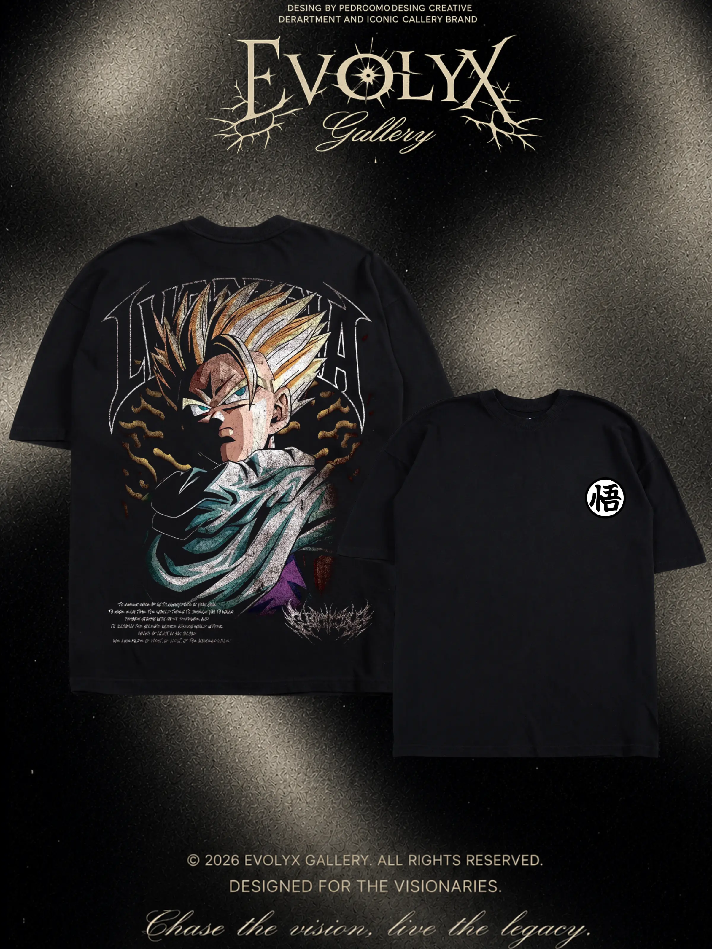 Gohan DBZ Anime Manga 100% Cotton Tee T-Shirt - Size S to 5XL - Unisex Vintage Streetwear Oversized Crewneck T-Shirt - Gift for Anime Fans