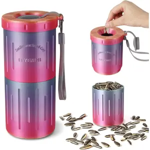 Portable 3D Printed Sunflower Seed Spit Cup with Seed Storage & Shell Disposal, Snack Nut Bowl for Car Road Trip Ball Games, Ideal Gift for Seed Lovers (Rainbow)
