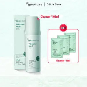 Geoskincare Facial Cleanser Gentle Volcanic Mud Self-Foaming, Daily Comfort Cleansing, Deep Pore Cleansing, Remove Dirt, Grease, Korean Makeup