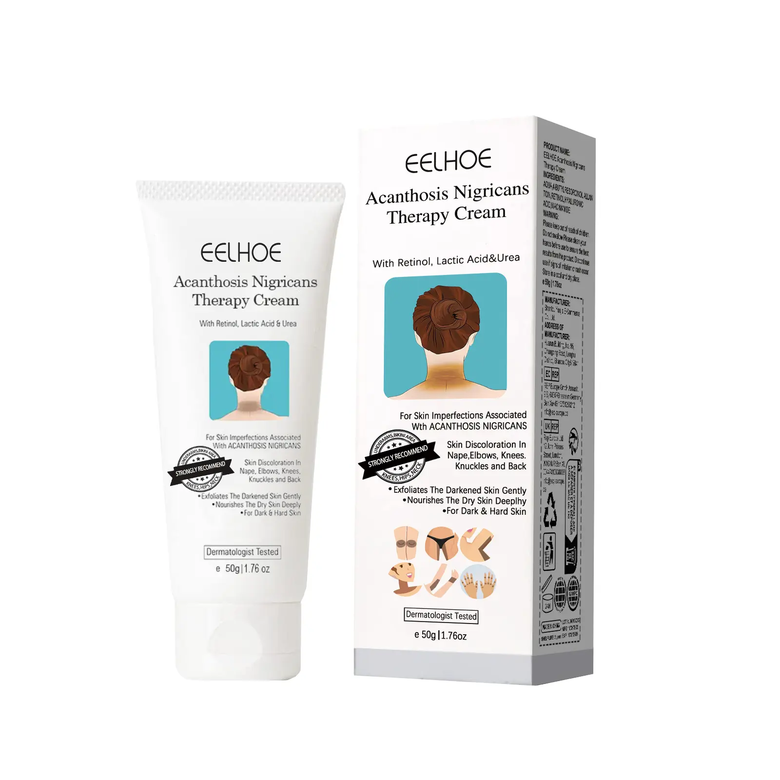 Cream for Acanthosis Nigricans with Lactic Acid |Dermatologist Tested Retinol Cream I Useful forDark Body Parts like Neck, Ankles, Armpits &Elbows smoother-looking skin