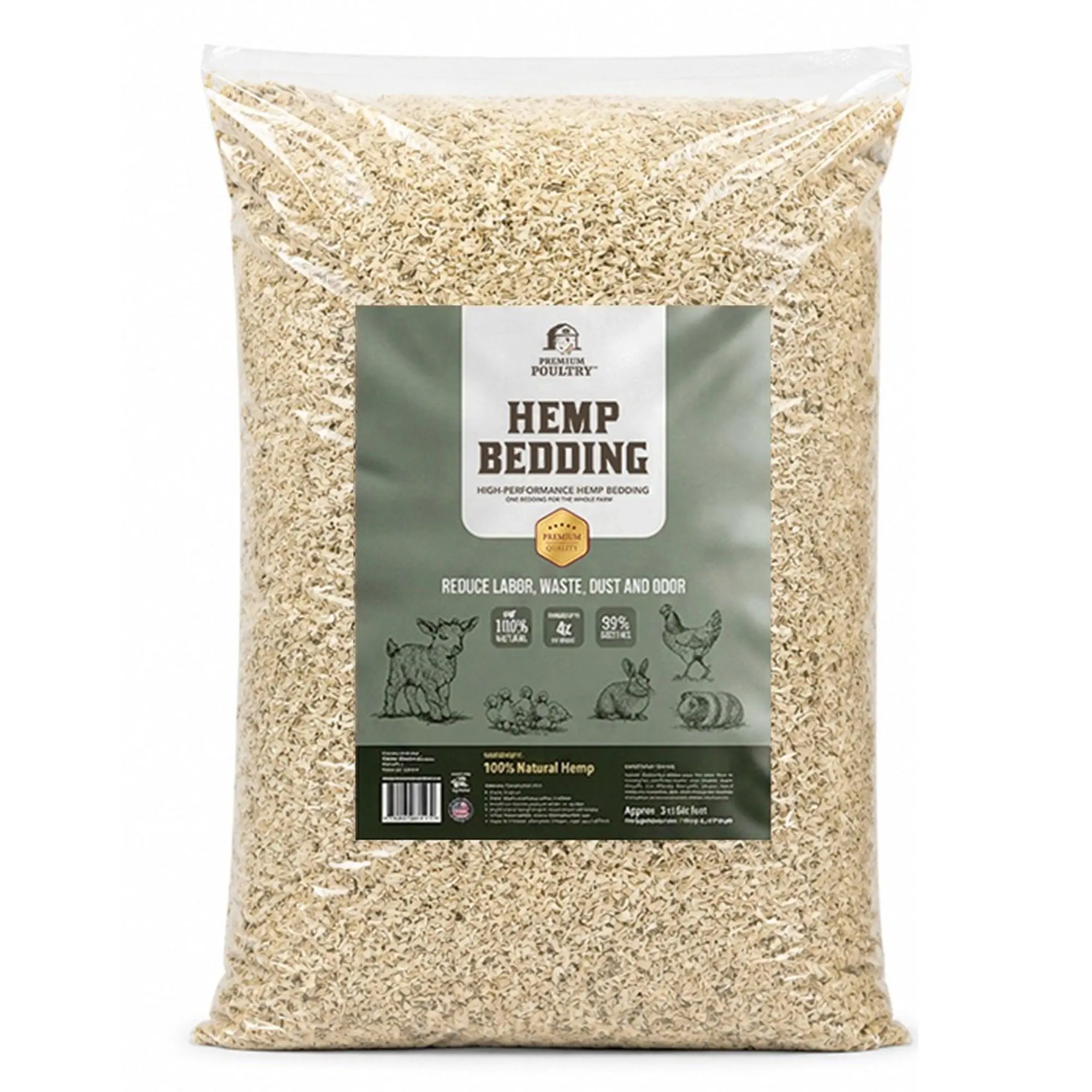 Premium Poultry Hemp Bedding Low Dust Absorbent Chicken Coop Substrate, 22.5 Lb Premium Poultry Hemp Bedding Low Dust Absorbent Chicken Coop Substrate, 22.5 Lb