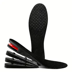 Height Increase Insoles, 2-4 Layer 1.2" to 2.97" Variable Height Increase Shoe Lifts, Heel Lift Shoe Height Inserts for Men & Women Footwear Comfort Active Soft Tactical Bedroom Dry Parent Black